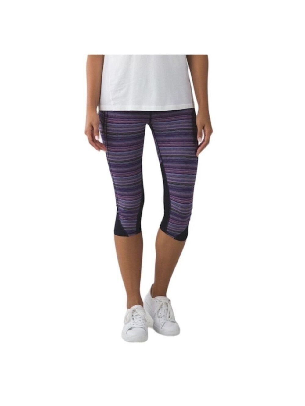 LULULEMON Vent it Out Crop Legging in Space Dye Twist Ultra Violet & Navy